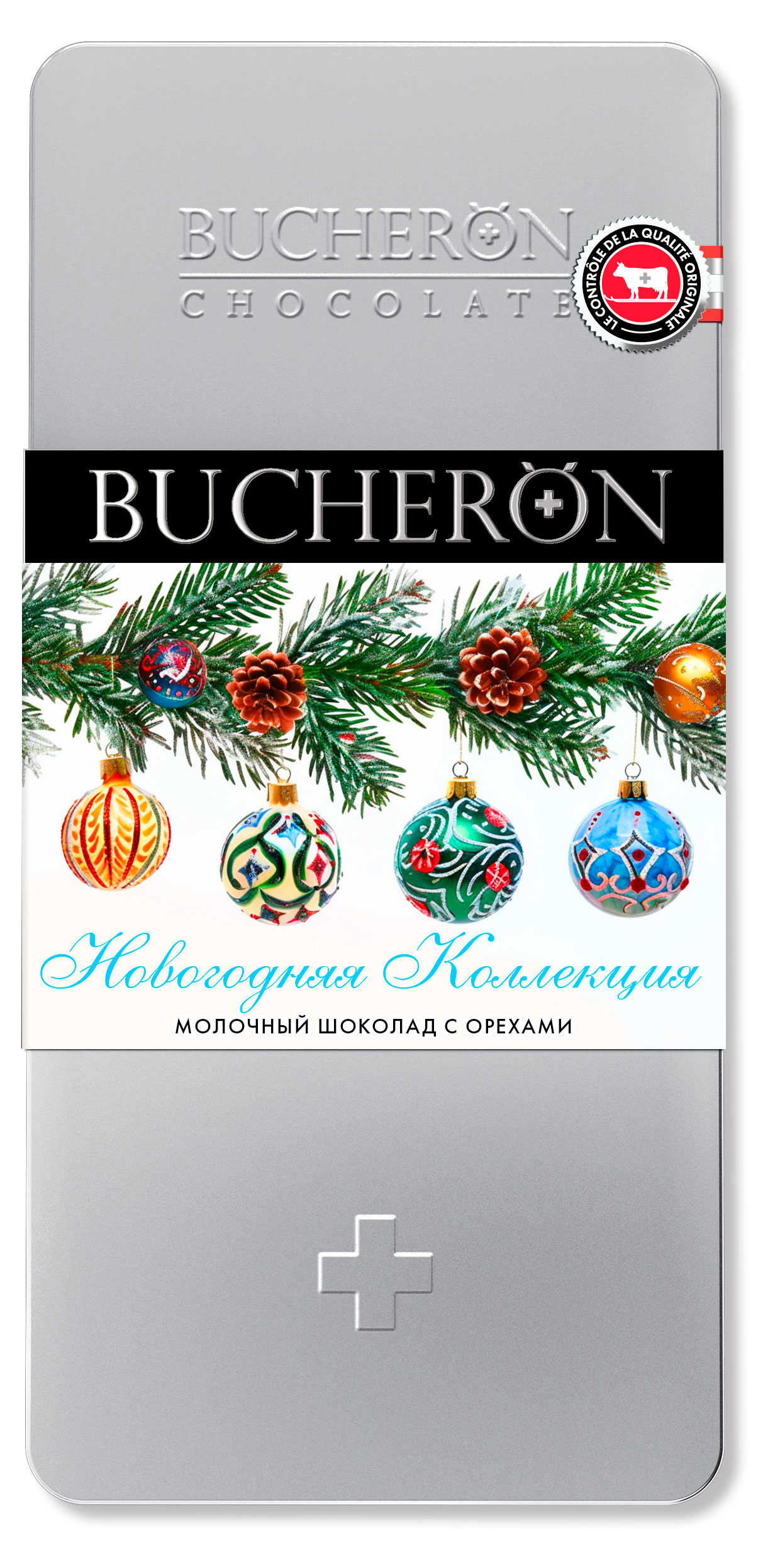 

Шоколад молочный BUCHERON Новогодняя коллекция с орехами, 100 г