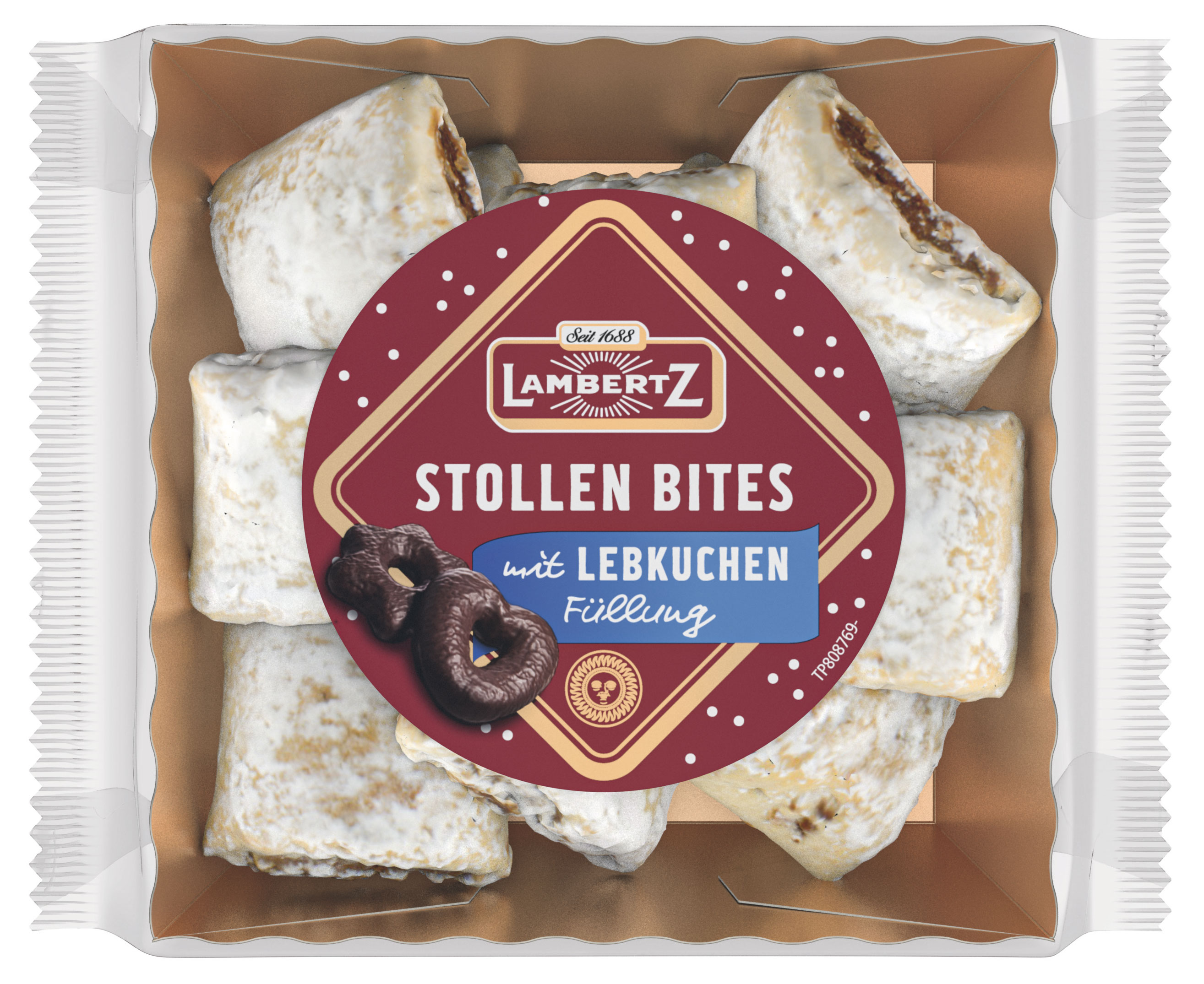 

Пряники Lambertz Stollen Bites Lebkuchen с пряной начинкой, 350 г