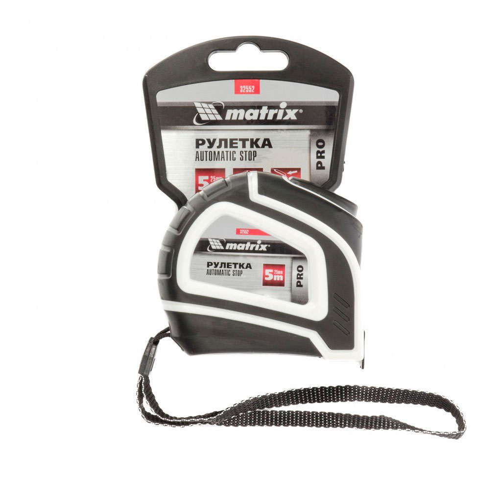 

Рулетка Matrix PRO Autostop, 5 м х 25 мм