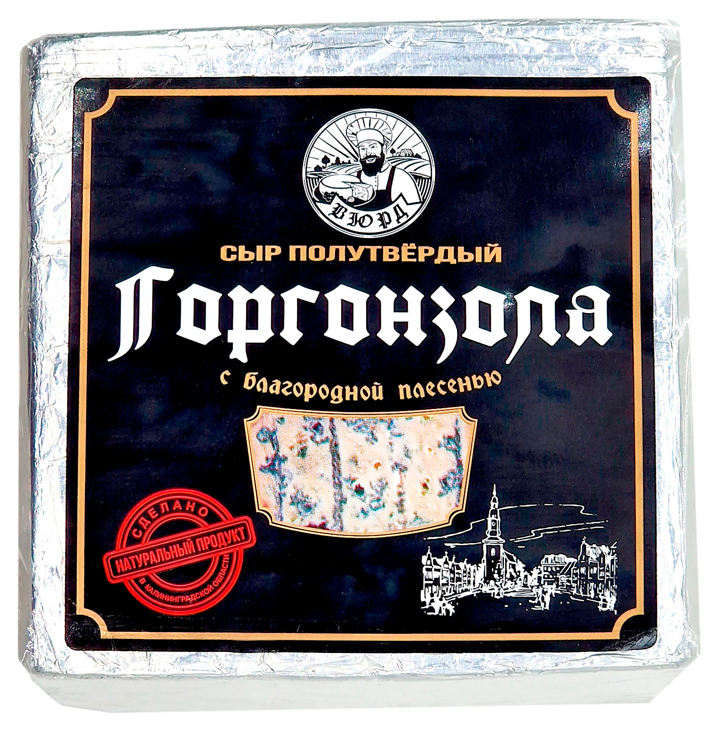 

Сыр полутвердый Горгонзола Вюрд с голубой плесенью 50%, вес