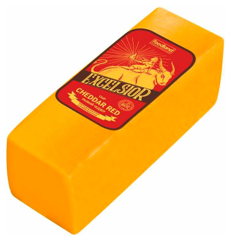 

Сыр полутвердый Cheddar Red Excelsior 45% БЗМЖ, вес