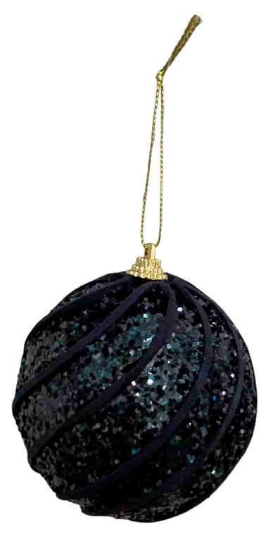 

Елочное украшение Шар Пайетки темно-синий, 8 см
