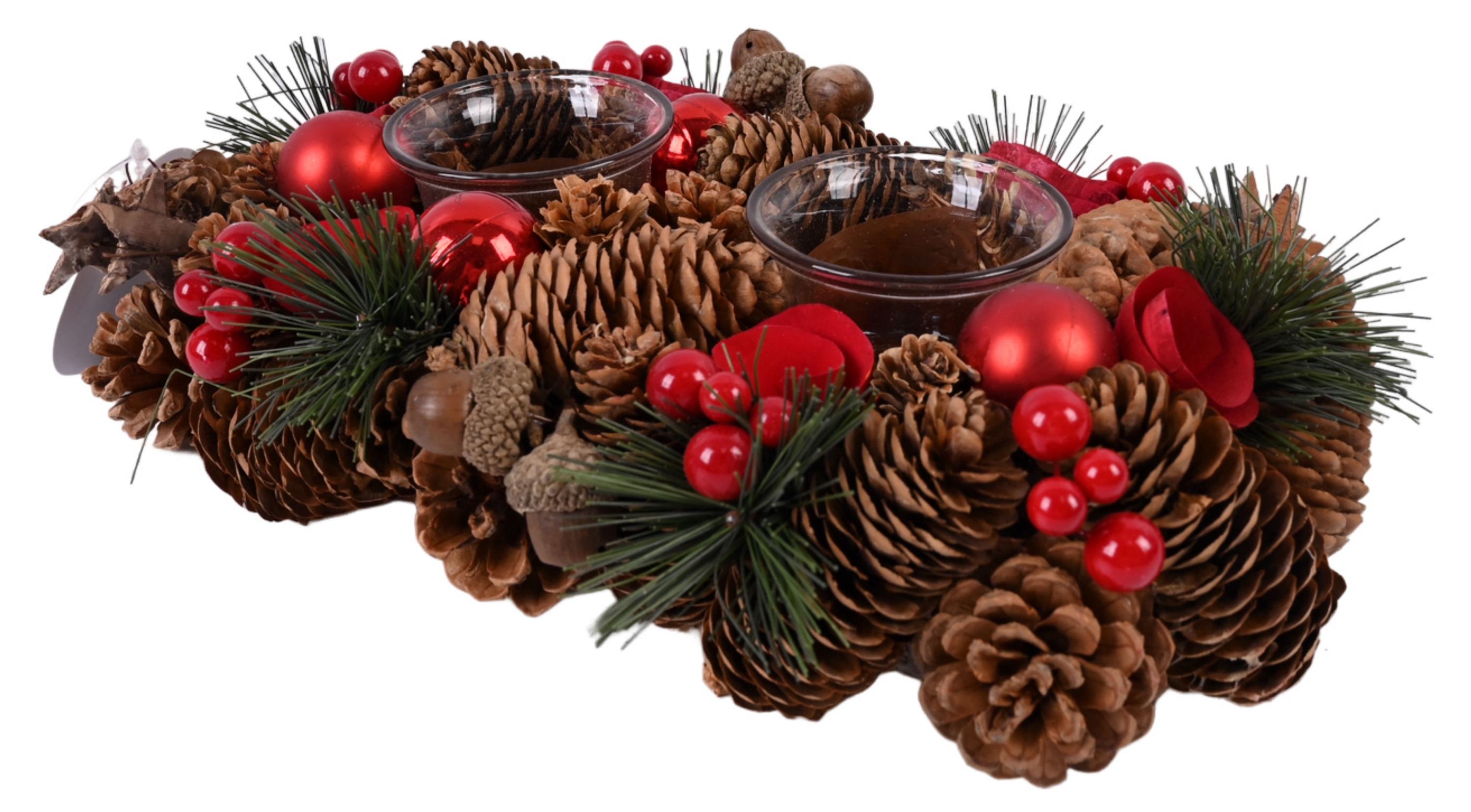 

Декорация новогодняя Подсвечник на 2 свечи, 25 см