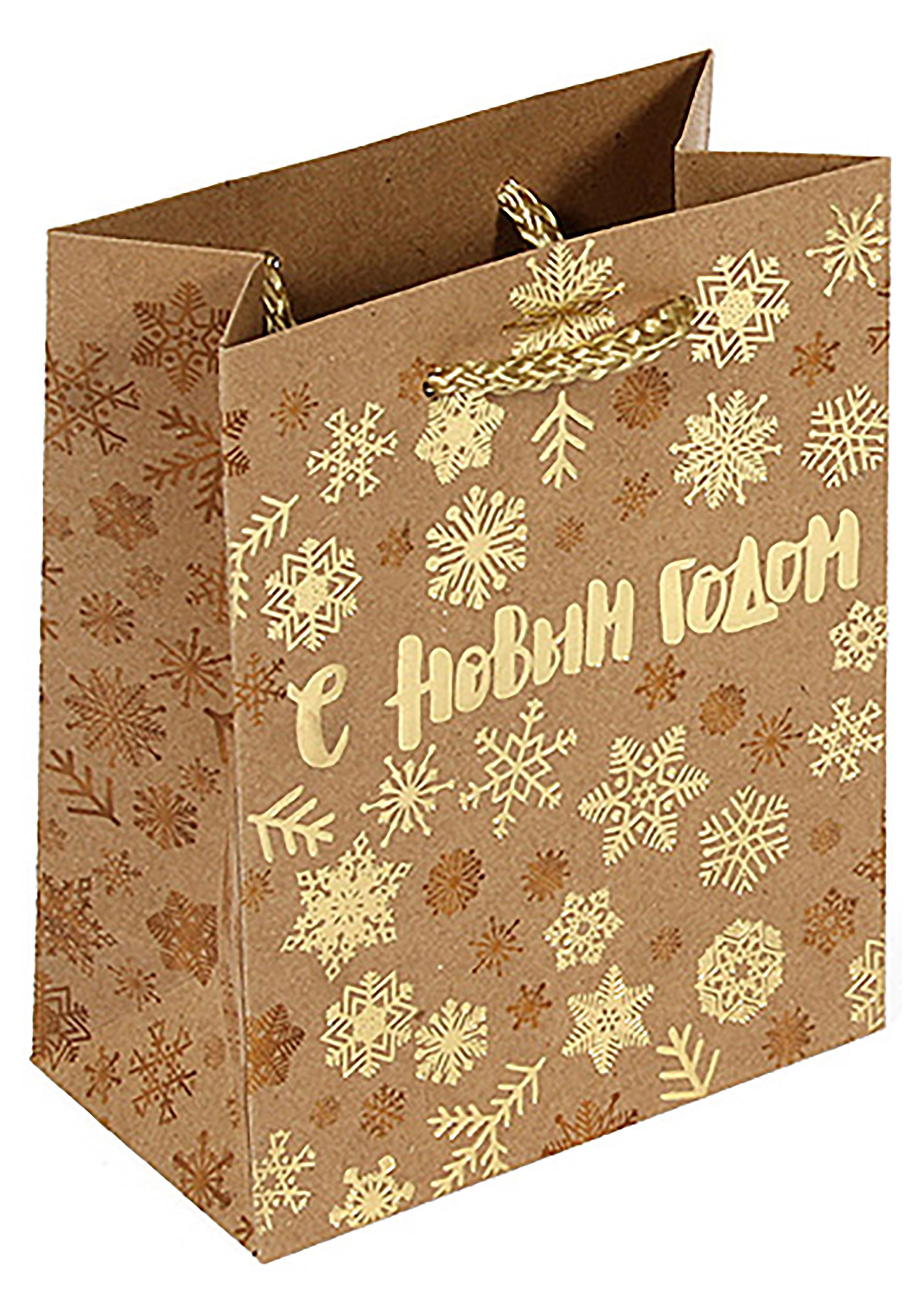 

Пакет подарочный GrandGift крафт эффект 11х14х6 см, 1 шт в ассортименте