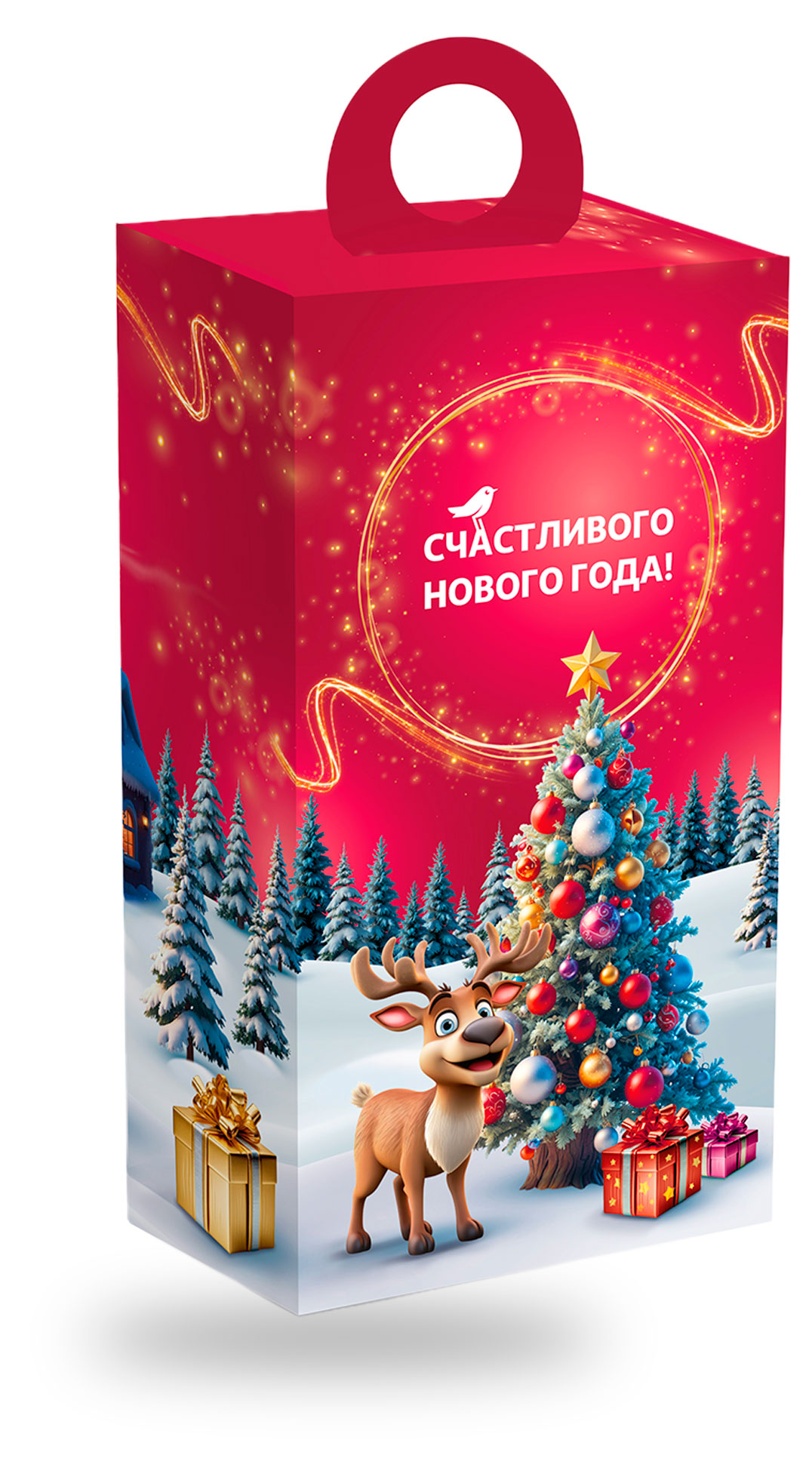Изображение товара Коробка подарочная «АШАН Красная птица», 11,5х7,5х21 см