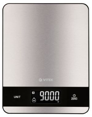 Изображение товара Кухонные весы Vitek VT7990 с закаленным стеклом и большим LCD дисплеем