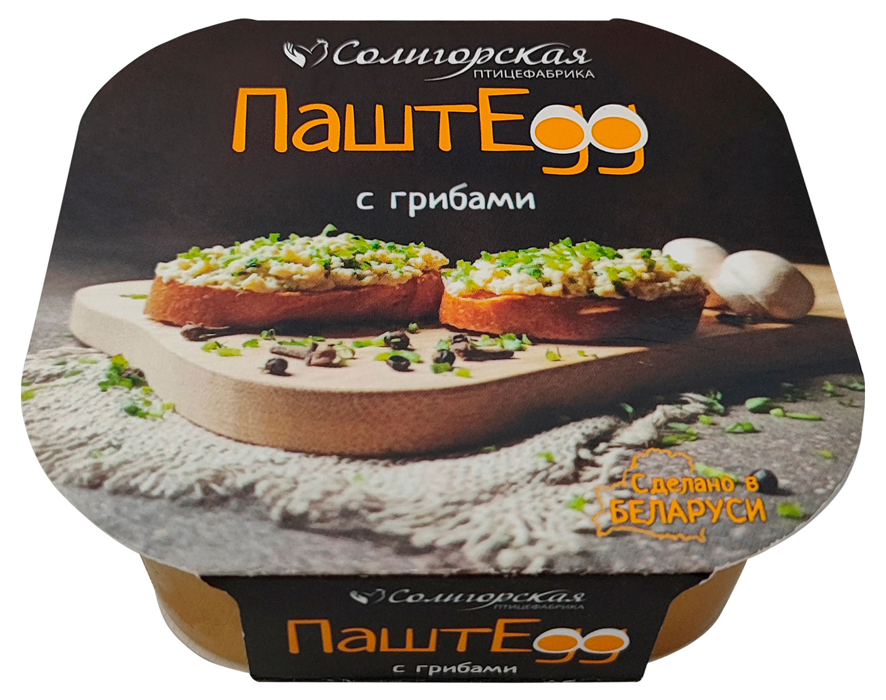 

Паштет яичный ПаштEgg Солигорская птицефабрика Крем с грибами охлажденный, 140 г