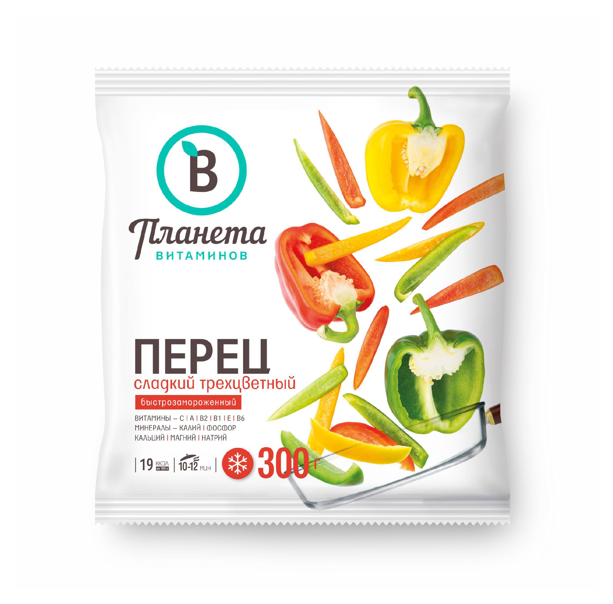 

Перец болгарский Планета Витаминов сладкий трехцветный замороженный, 300 г