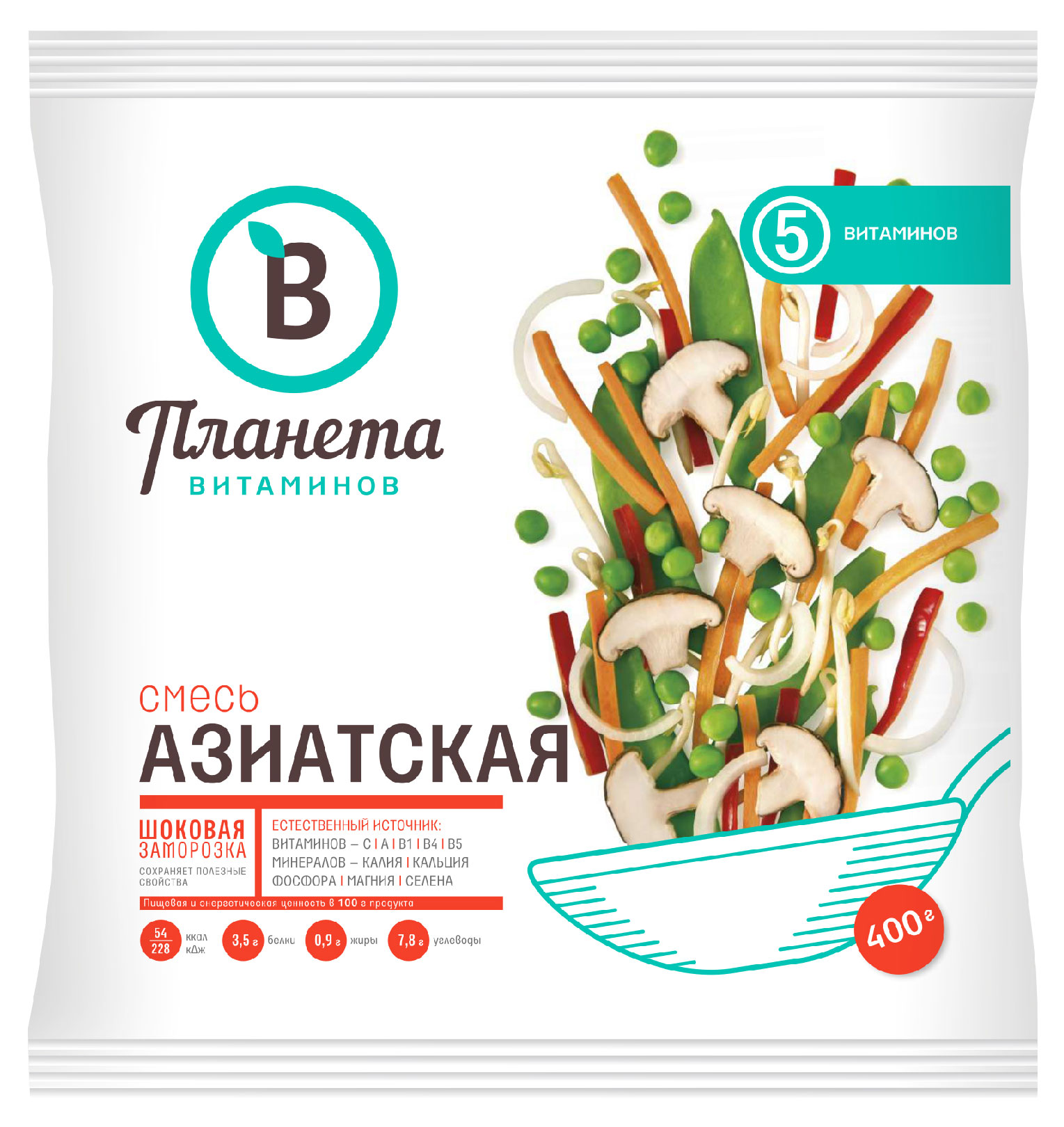 

Смесь овощная Планета Витаминов Азиатская замороженная, 400 г