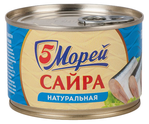 

Сайра 5 Морей натуральная, 250 г