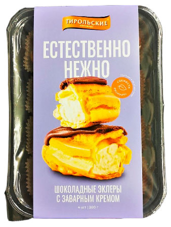 

Пирожные заварные Тирольские пироги Эклеры, 200 г