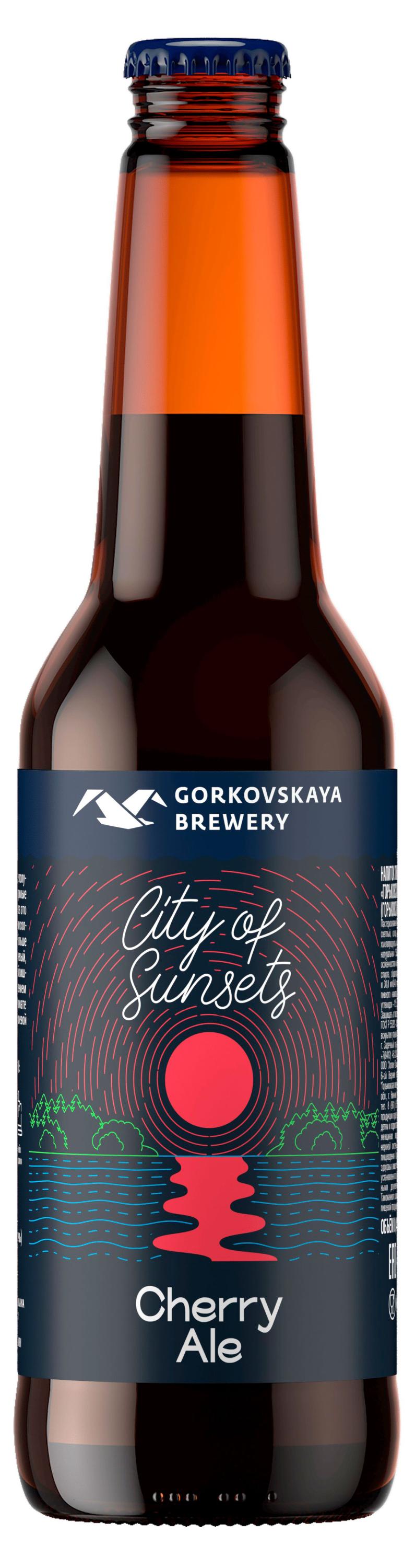 

Пивной напиток Горьковская Пивоварня City of Sunsets Cherry Ale неосветленный нефильтрованный, 440 мл