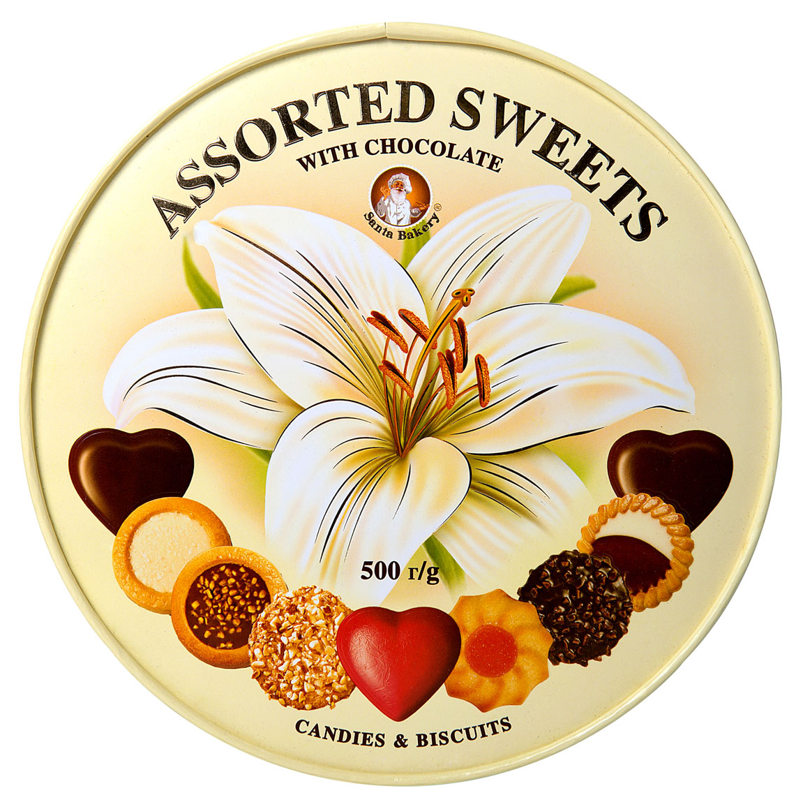 

Набор кондитерских изделий SANTA BАKERY Assorted Sweets из печенья сдобного и шоколадных конфет, 500 г