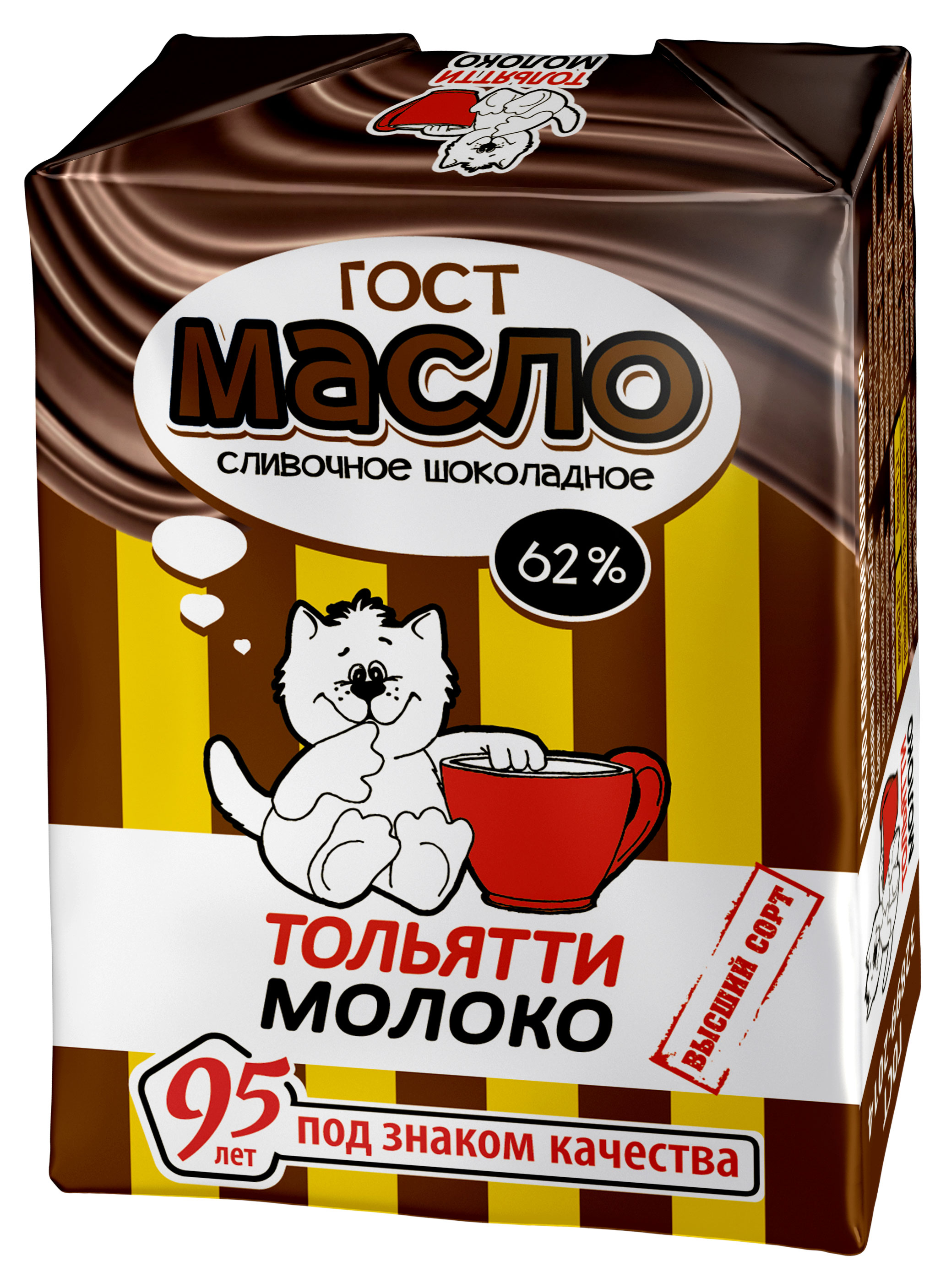 

Масло сливочно Тольяттимолоко шоколадное ГОСТ 62% БЗМЖ, 180 г