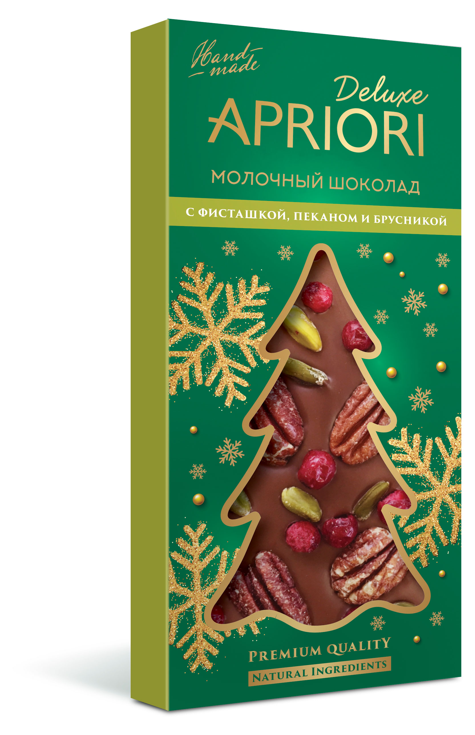 

Шоколад молочный АПРИОРИ с фисташкой пеканом и брусникой, 100 г