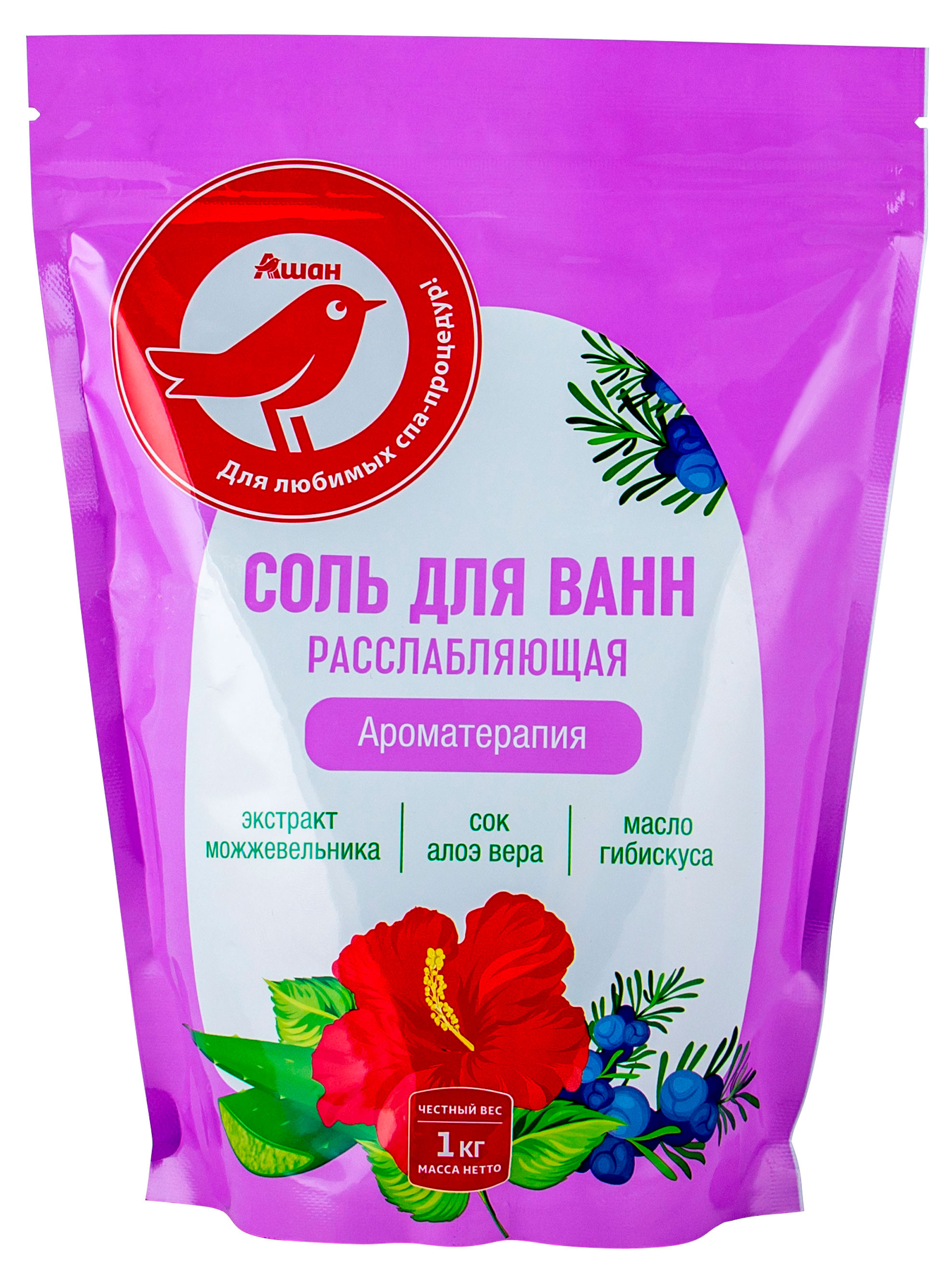 

Соль для ванн АШАН Красная птица Ароматерапия, 1 кг