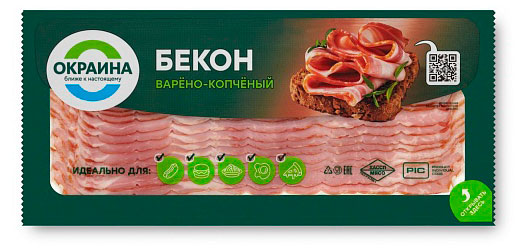 

Бекон варено-копченый Окраина нарезка, 200 г
