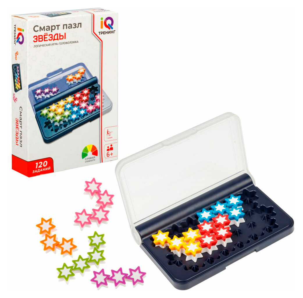 

Игра-головоломка логическая 1TOY Смарт пазл Звезды
