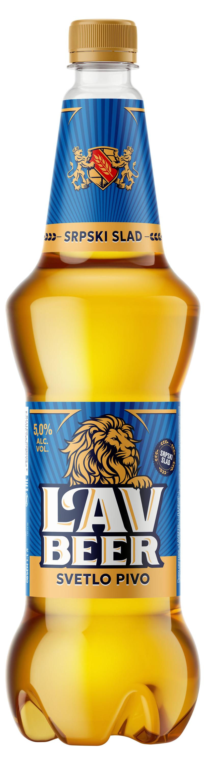 

Пиво светлое Lavbeer фильтрованное 5%, 1,1 л