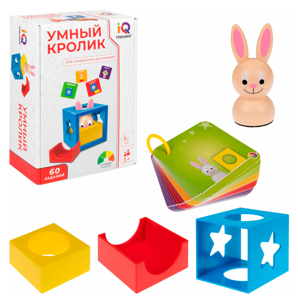 

Игра-головоломка настольная для малышей 1TOY Умный кролик