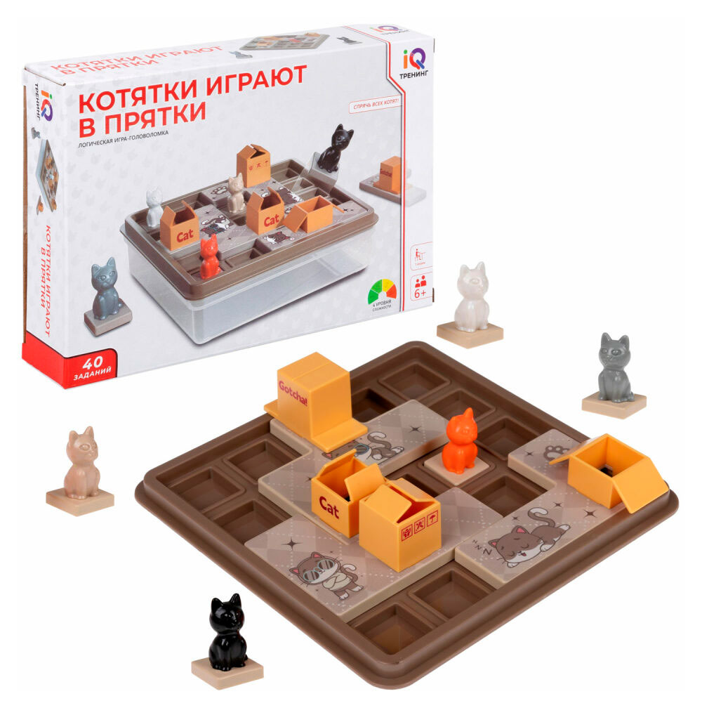 

Игра-головоломка логическая 1TOY Котятки играют в прятки
