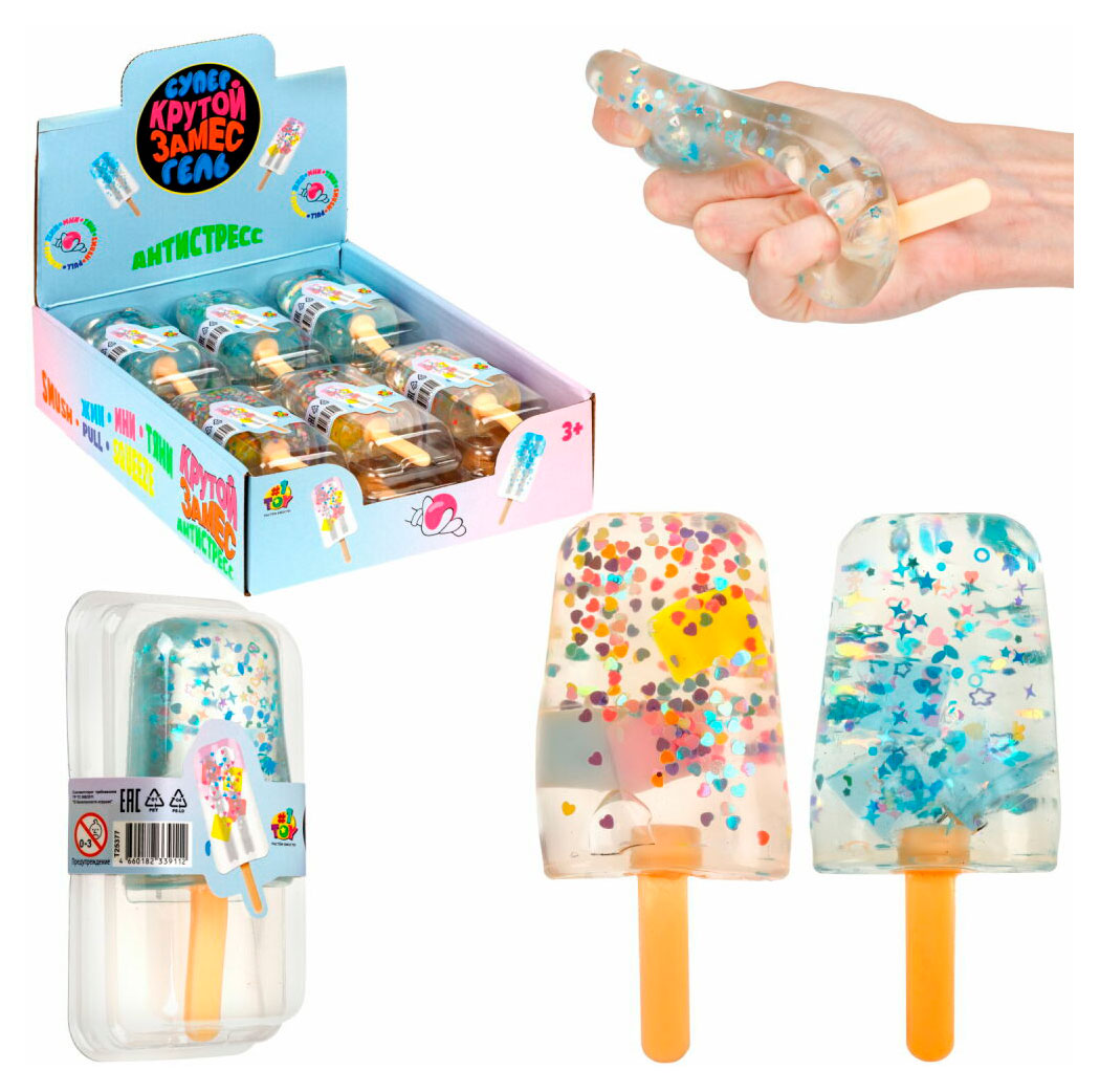 

Игрушка-антистресс 1TOY Супергель мороженое, 1 шт в ассортименте