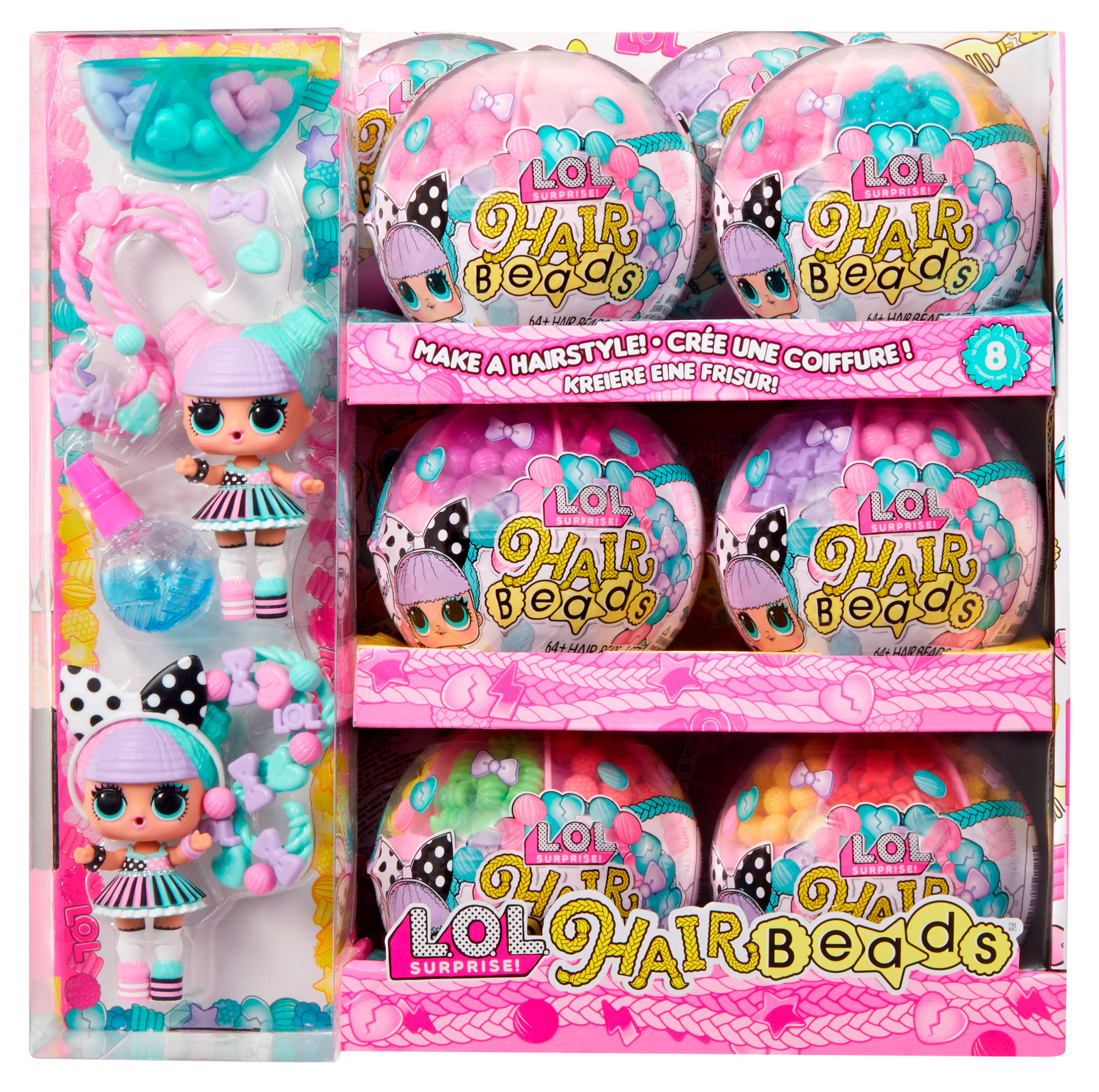 

Кукла L.O.L Surprise Hair Beadsс аксессуарами в шаре-сюрпризе