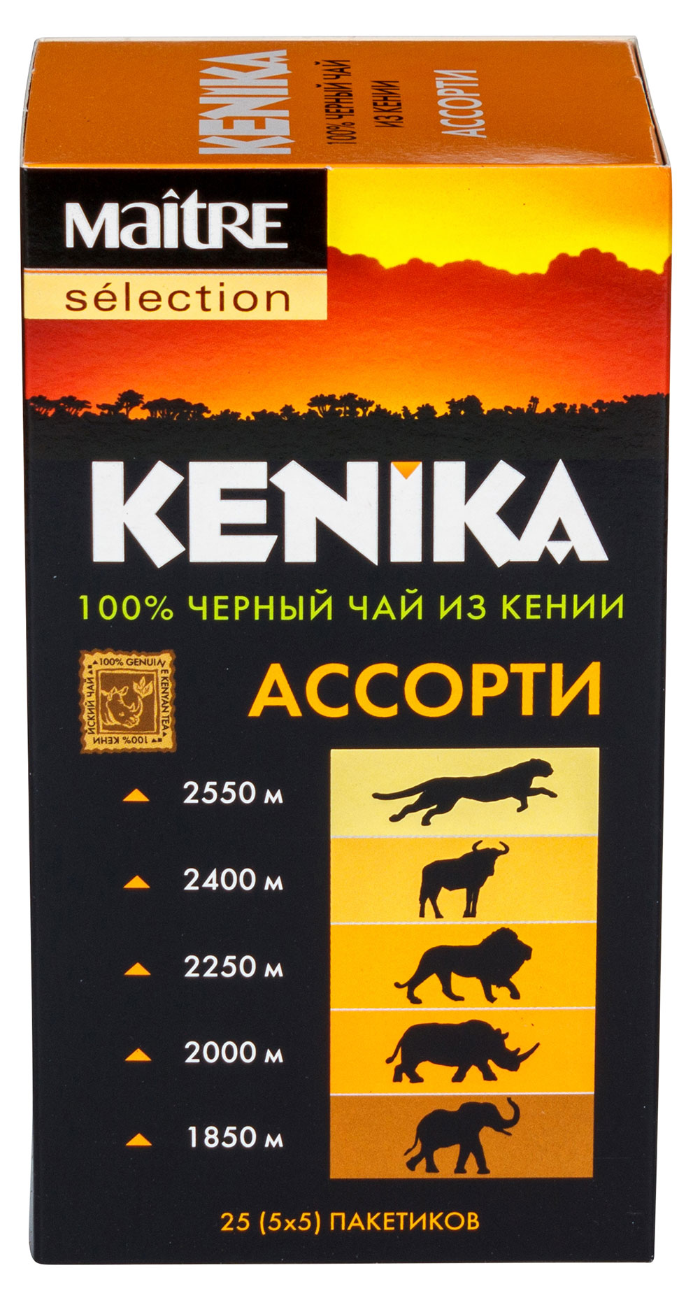 

Чай черный Kenika ассорти в пакетиках, 25х2 г