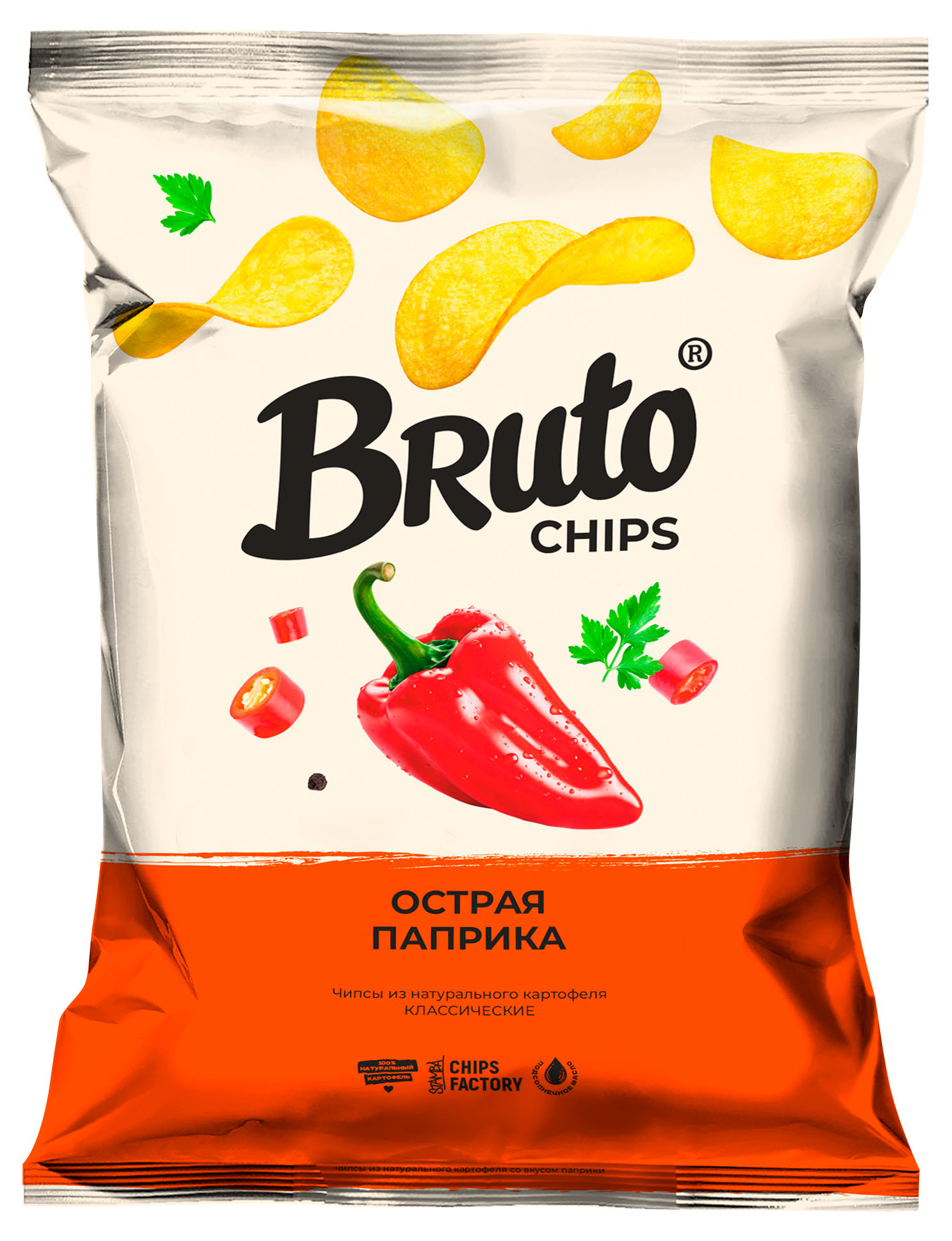 Изображение товара Чипсы картофельные Bruto NPC острая паприка, 60 г