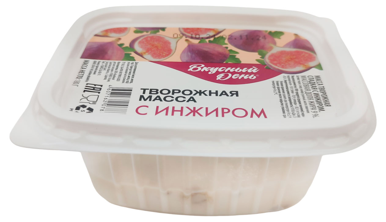 Изображение товара Творожная масса Вкусный День Инжир 9% БЗМЖ 180 г