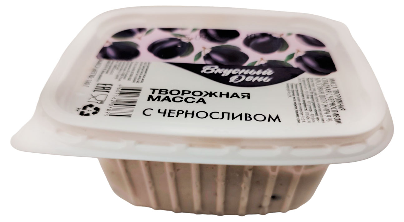 Изображение товара Масса творожная «Вкусный День» с черносливом 9% БЗМЖ, 180 г