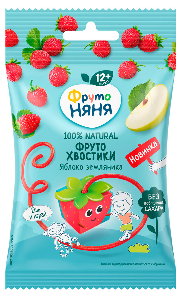 

Фруктовые кусочки ФрутоНяня яблоко земляника с 12 мес., 15 г