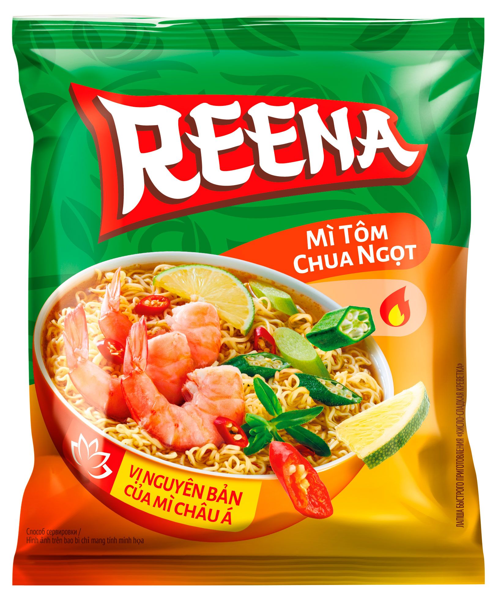 

Лапша быстрого приготовления Reena кисло сладкая креветка, 65 г