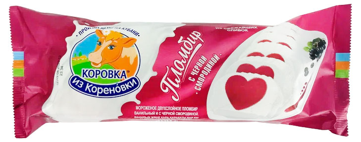 

Мороженое Коровка из Кореновки пломбир ванильный с черной смородиной 15% БЗМЖ, 400 г