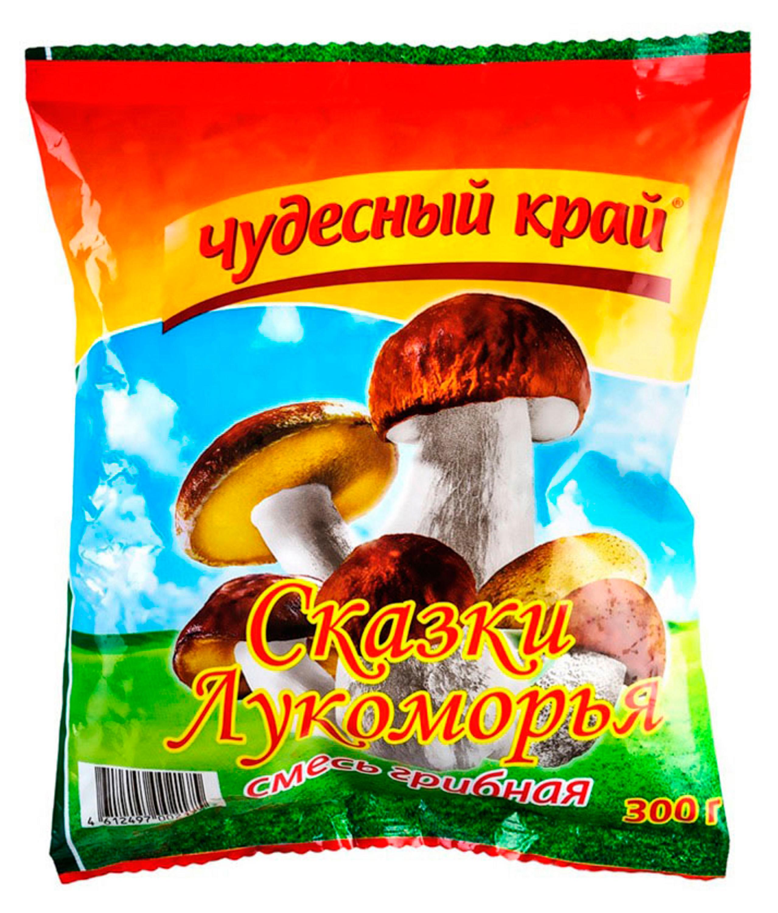 

Грибная смесь Грибы Чудесный край Кантарелла Сказки Лукоморья замороженная, 300 г