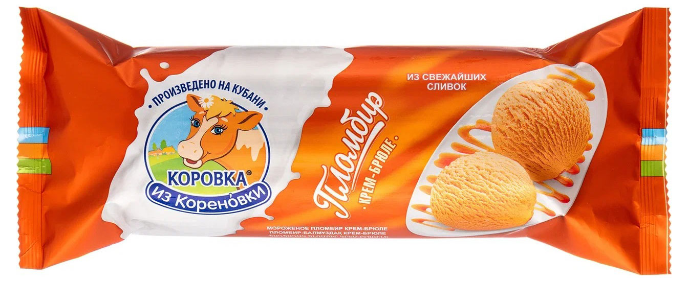 

Мороженое Коровка из Кореновки пломбир крем-брюле, 400 г