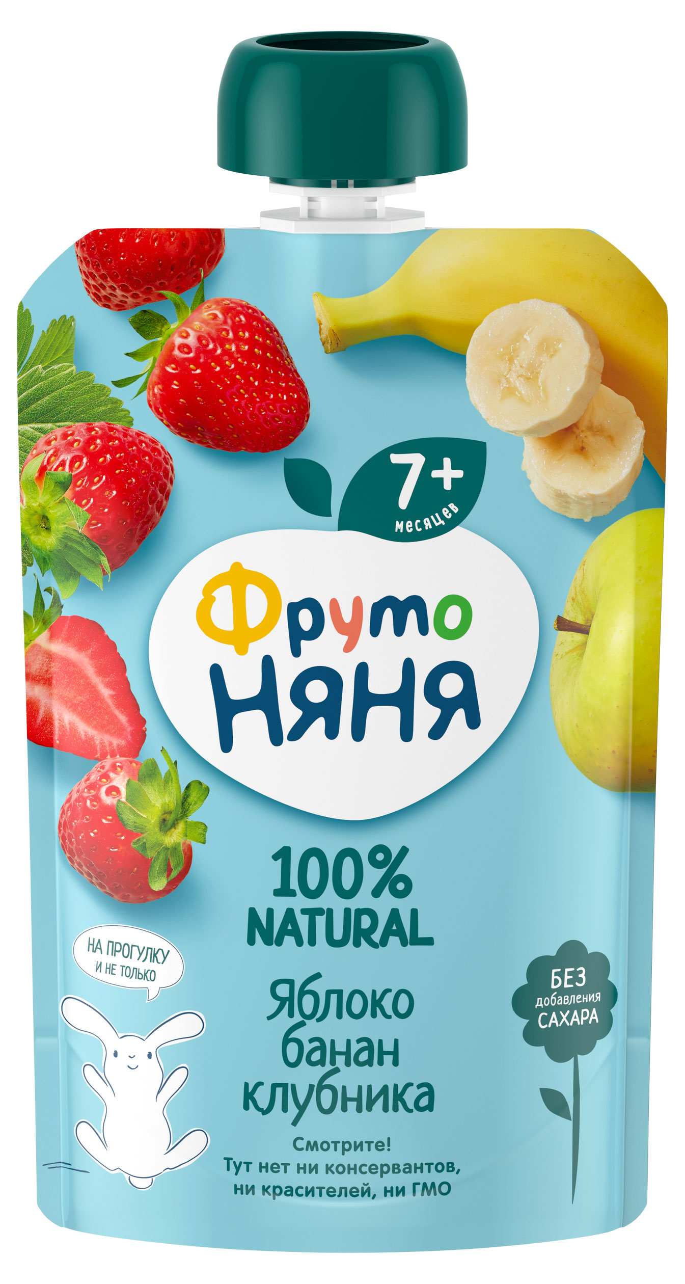 

Десерт ФрутоНяня из яблок бананов и клубники с 7 мес., 90 г