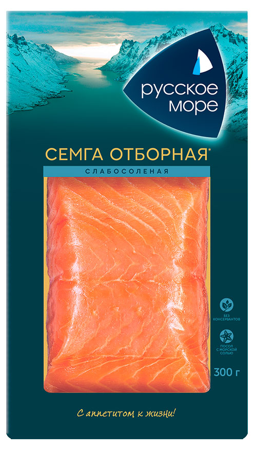 

Семга Русское море слабосоленая филе-кусок, 300 г