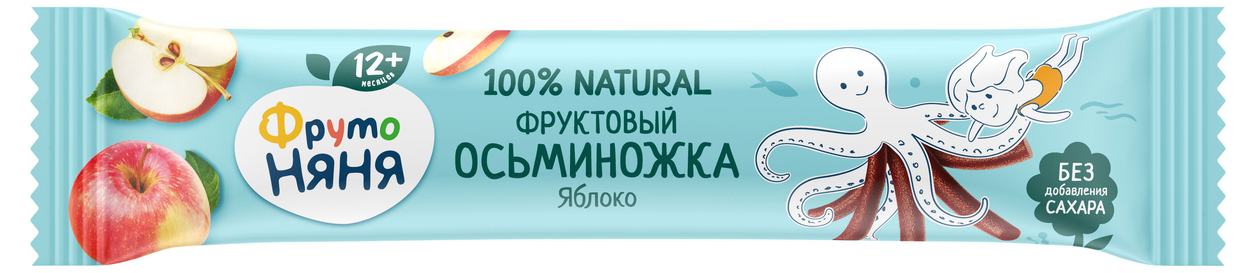 

Фруктовые кусочки ФрутоНяня яблочные осьминожка с 12 мес., 16 г