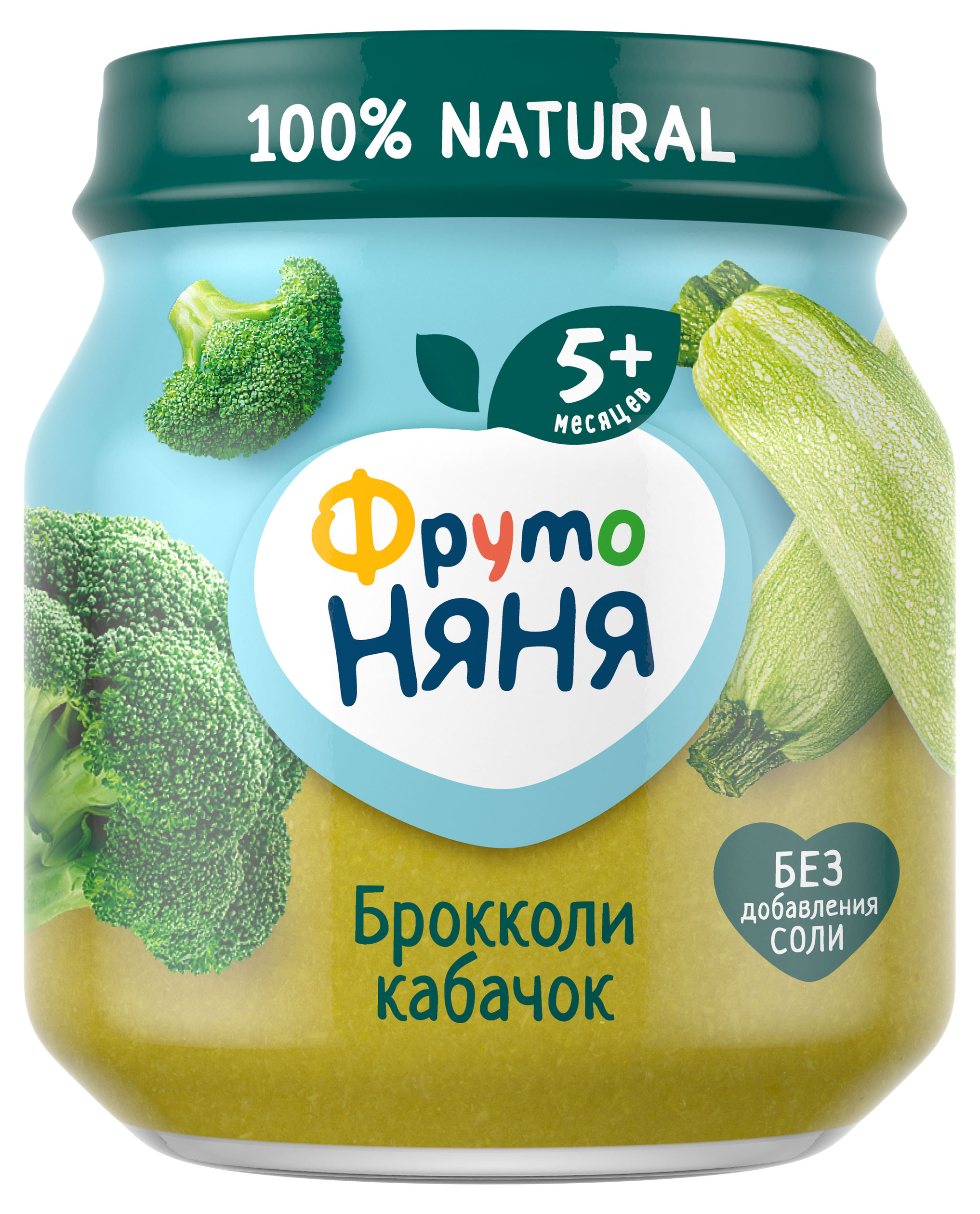 Изображение товара Пюре «ФрутоНяня» натуральное из капусты брокколи и кабачков с 5 мес., 110 г