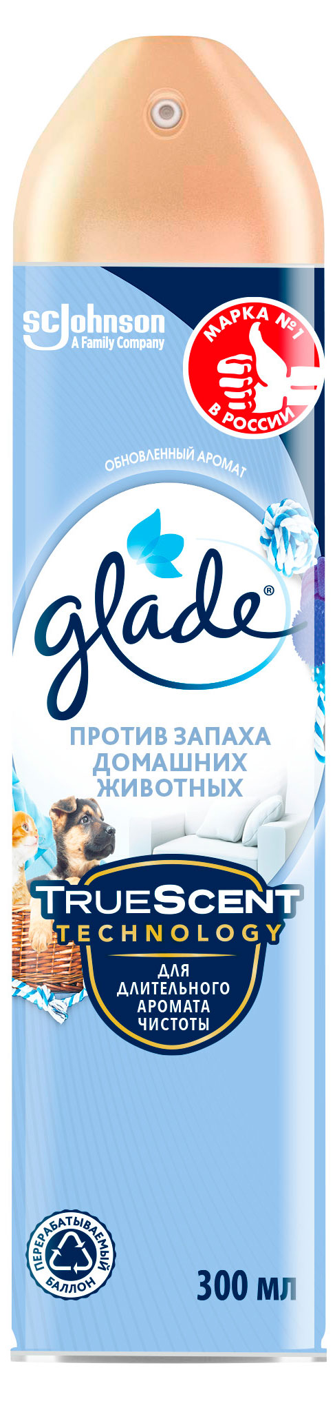 

Освежитель воздуха Glade Аэрозоль Против запаха домашних животных, 300 мл