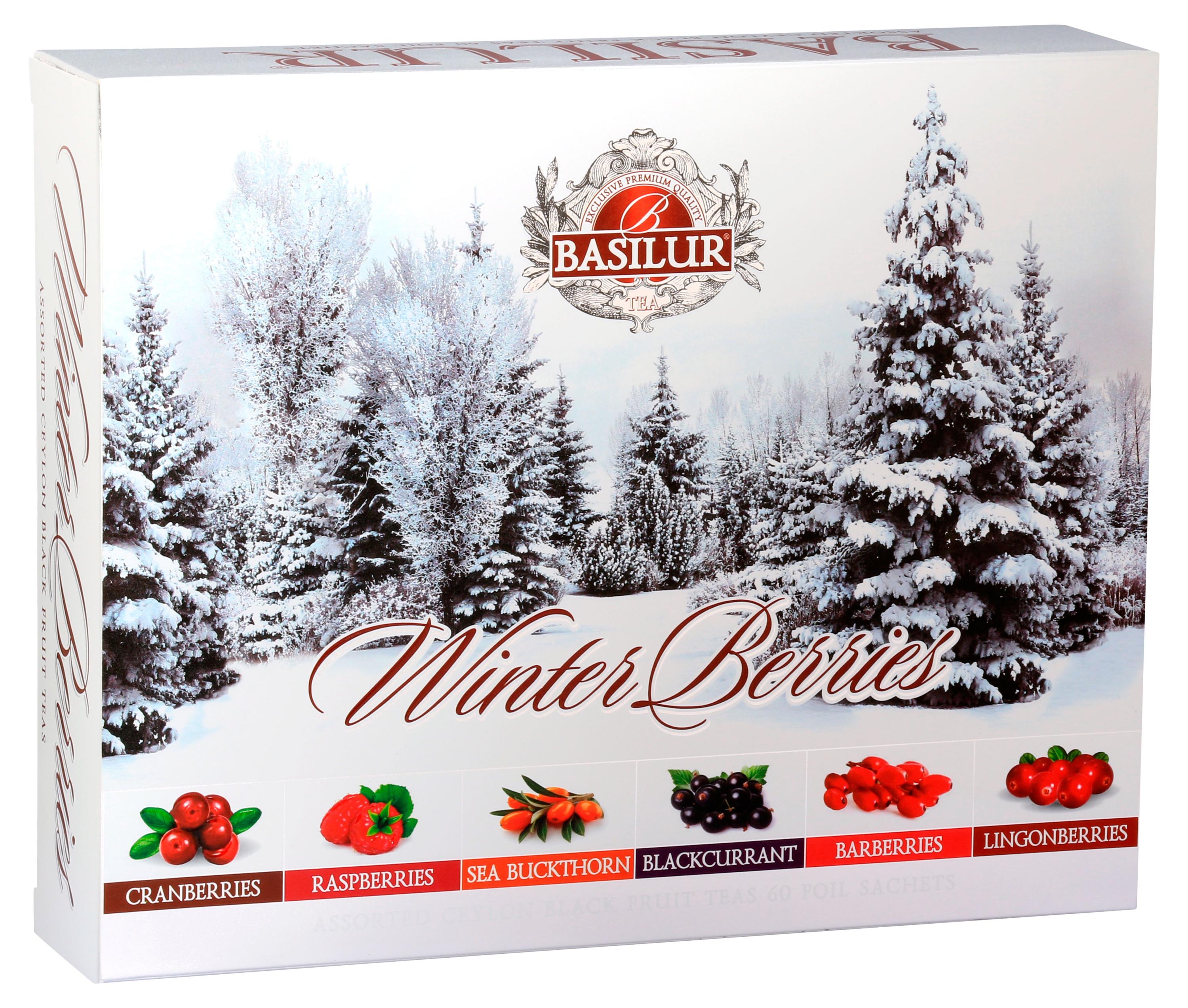 Изображение товара Чай черный Basilur Зимние ягоды Ассорти 60 пакетиков по 2 г