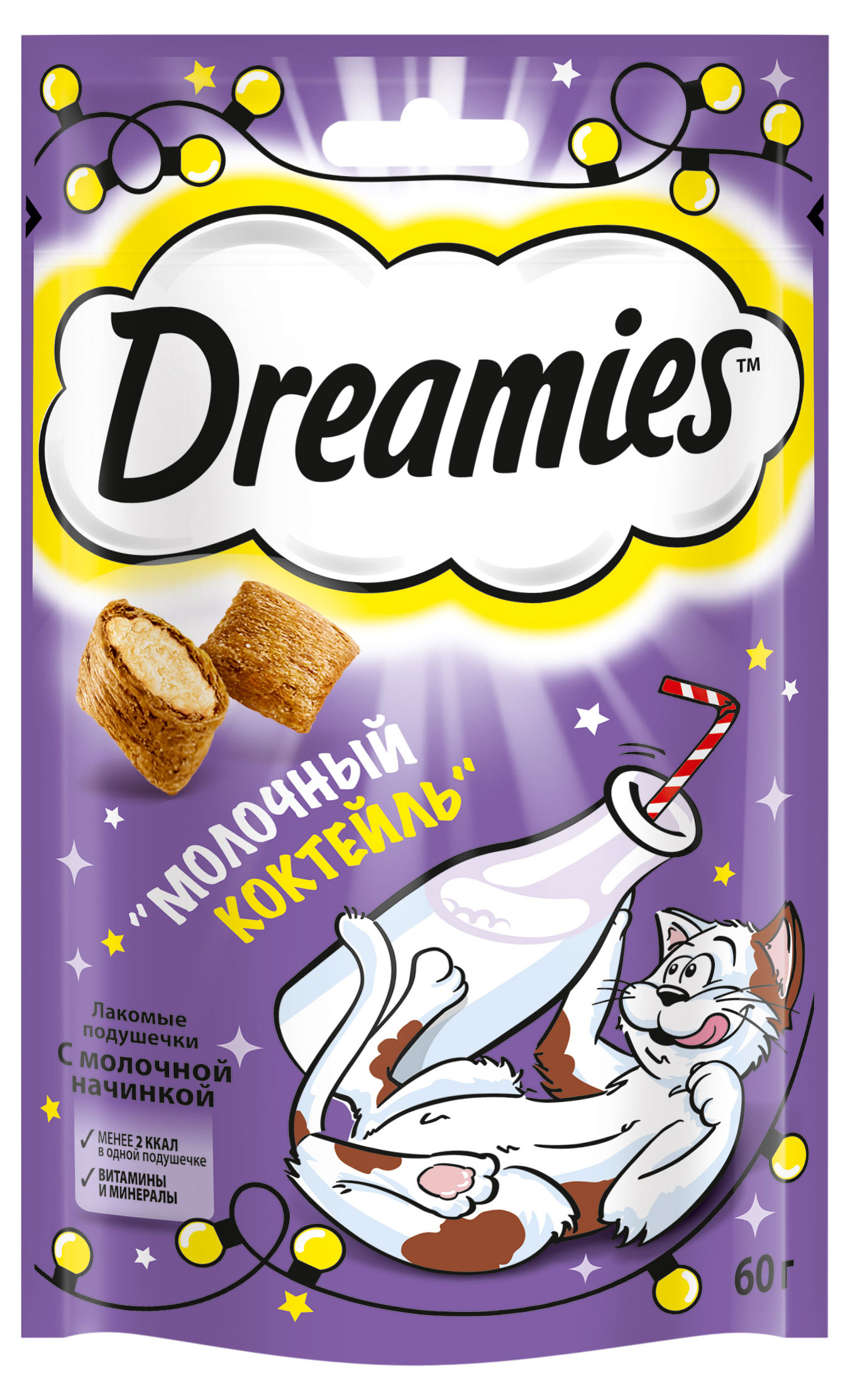 

Лакомство для кошек Dreamies Молочный коктейль, 60 г