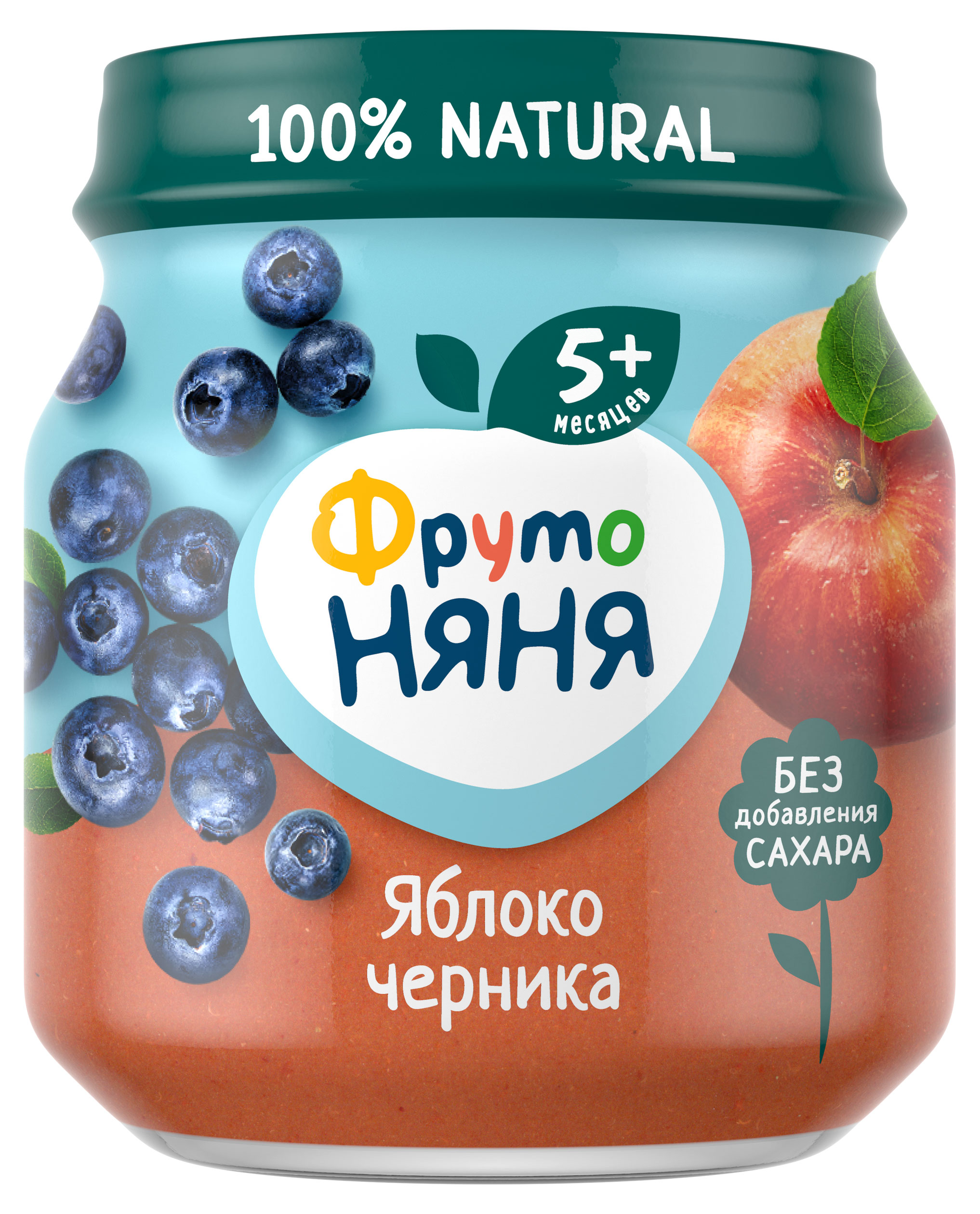 

Пюре ФрутоНяня яблоко-черника с 5 мес., 100 г