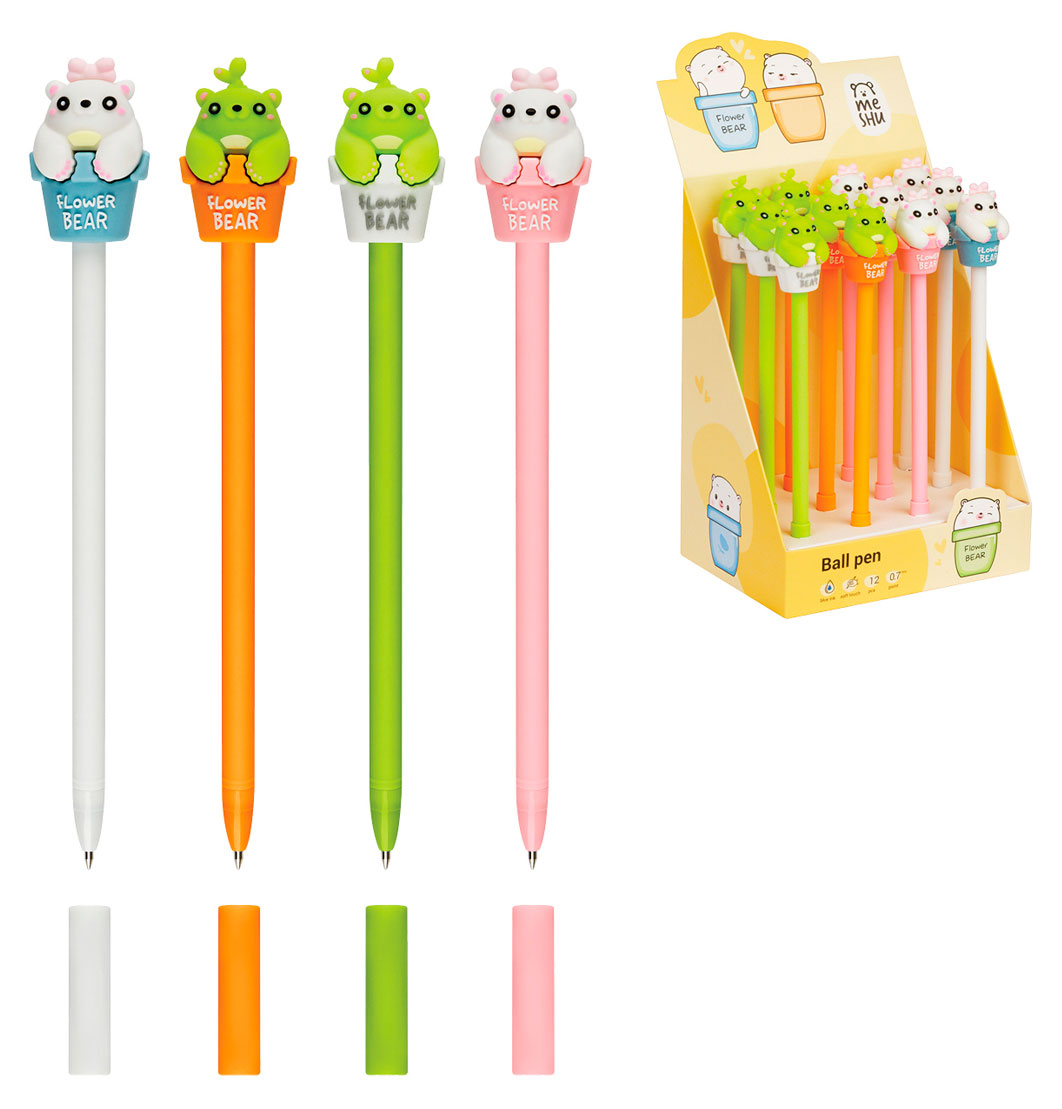

Ручка шариковая Meshu Flower Bear синяя 0,7мм, 1 шт в ассортименте