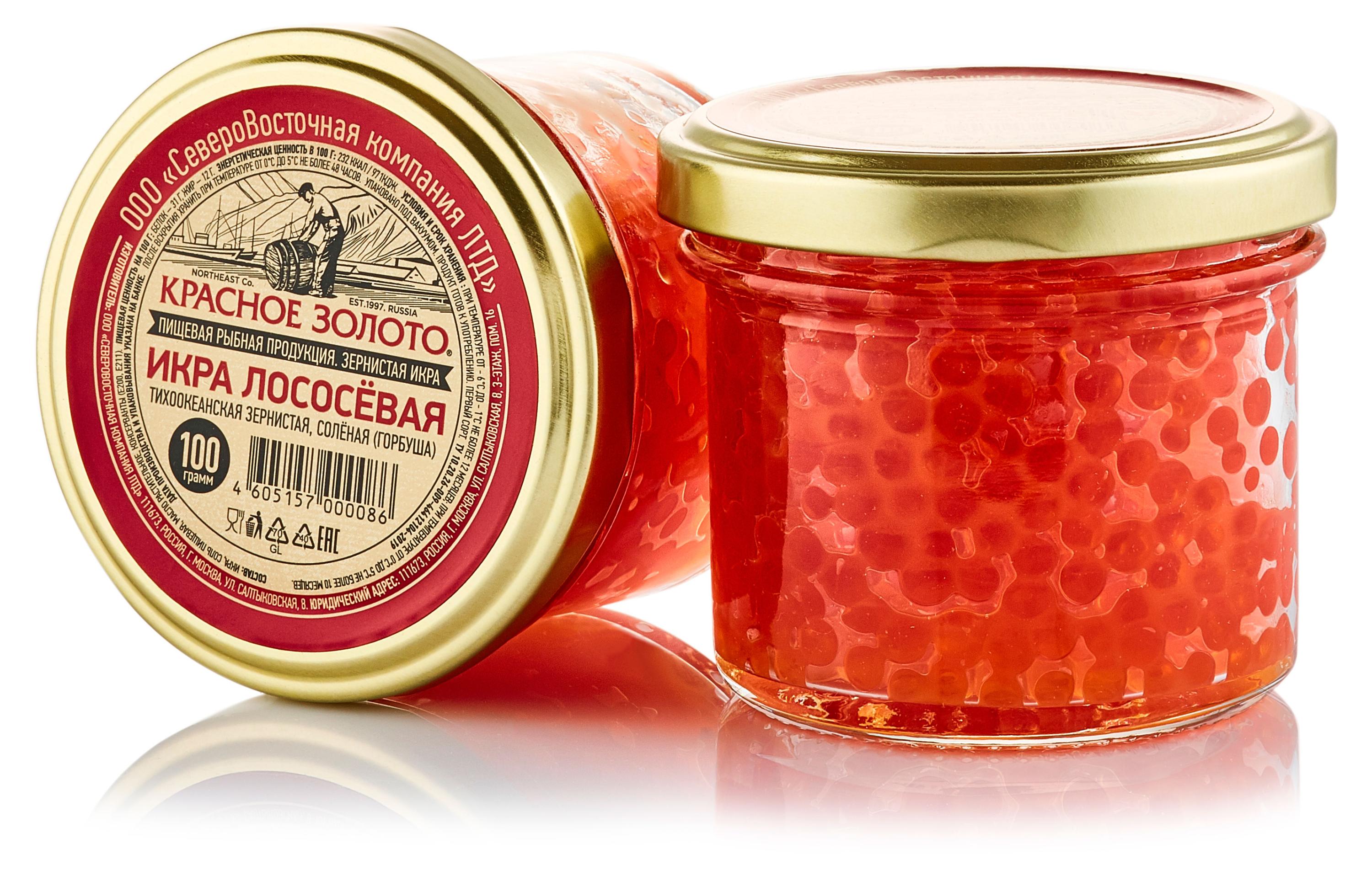 

Икра горбуши Красное Золото, 100 г