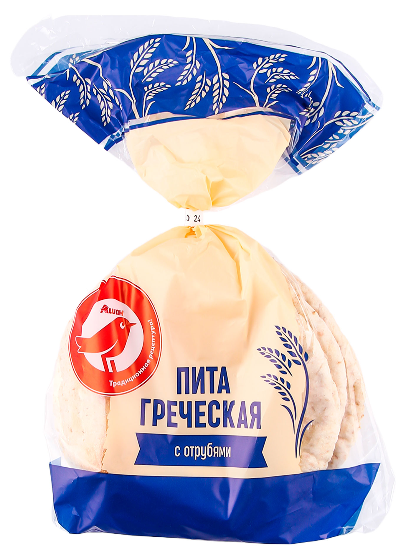 

Лепешка АШАН Красная птица Пита греческая с отрубями, 150 г