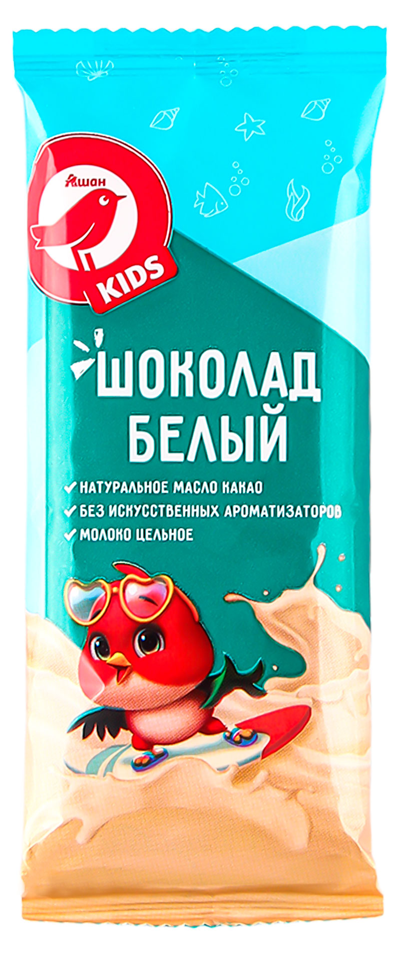 

Шоколад белый АШАН Красная птица Kids, 40 г