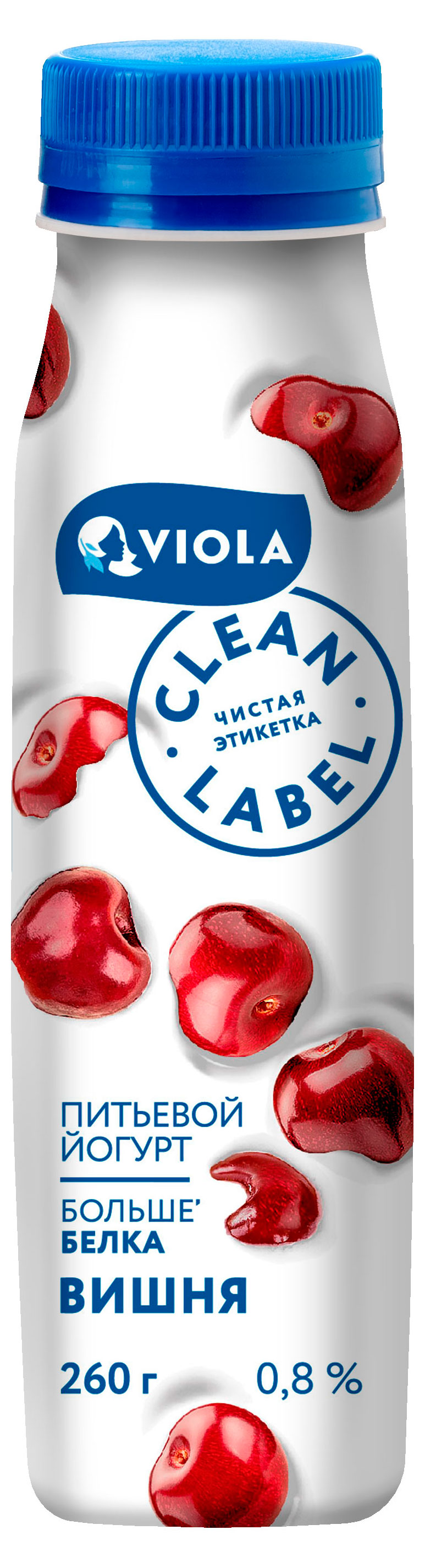 Изображение товара Йогурт питьевой Viola Clean Label Вишня 0,8% БЗМЖ, 260 г