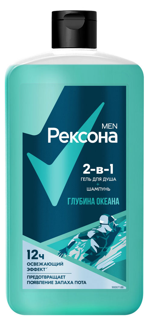 

Гель для душа и шампунь Рексона Men 2в1 Глубина океана, 750 мл